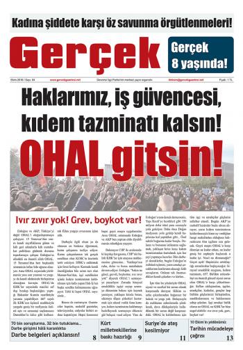 Gerçek Gazetesi Sayı 84 - Ekim 2016