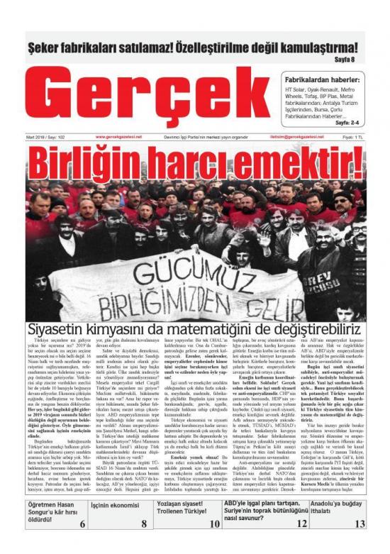 Gerçek Gazetesi Sayı 102