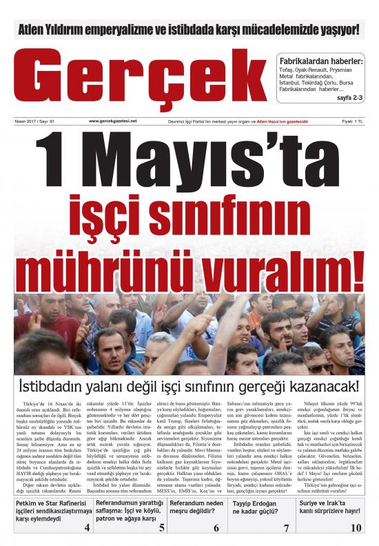 Gerçek Gazetesi Sayı 91 - Nisan 2017
