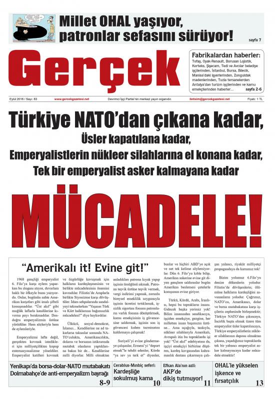 Gerçek Gazetesi Sayı 83 - Eylül 2016
