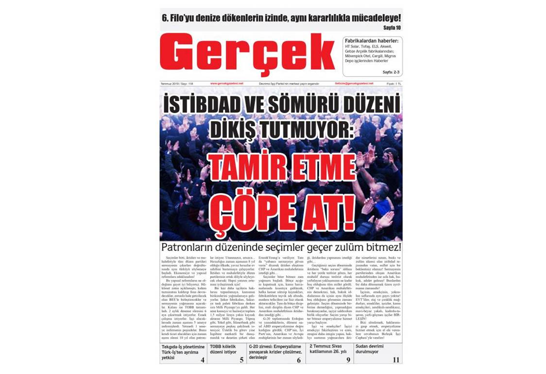 Gerçek Temmuz 2019 Kapak