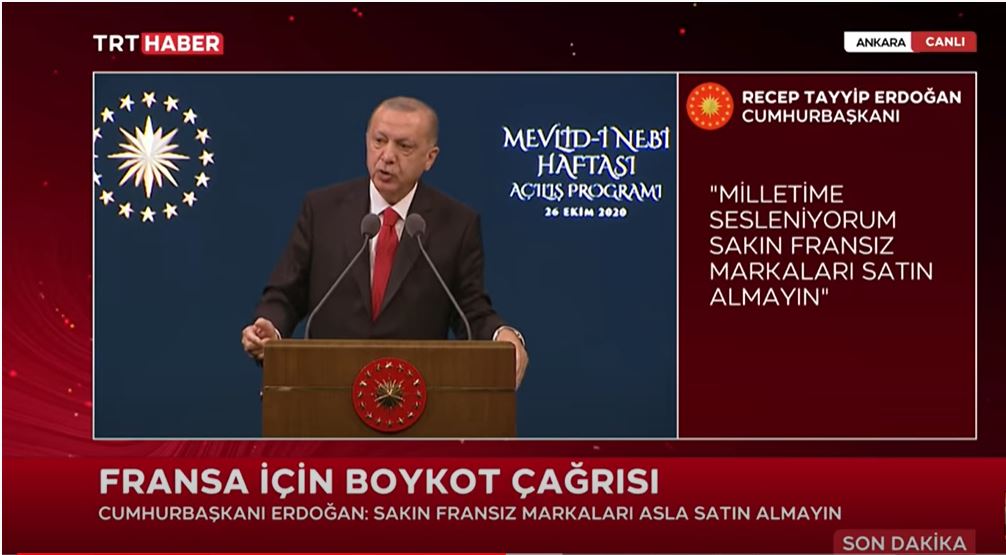 Erdoğan Fransız Malları boykot