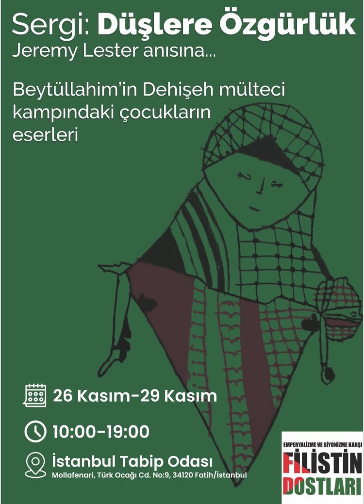  “Düşlere Özgürlük” sergisinde Filistinli çocukların özgürlük hayalleri İstanbullularla buluştu