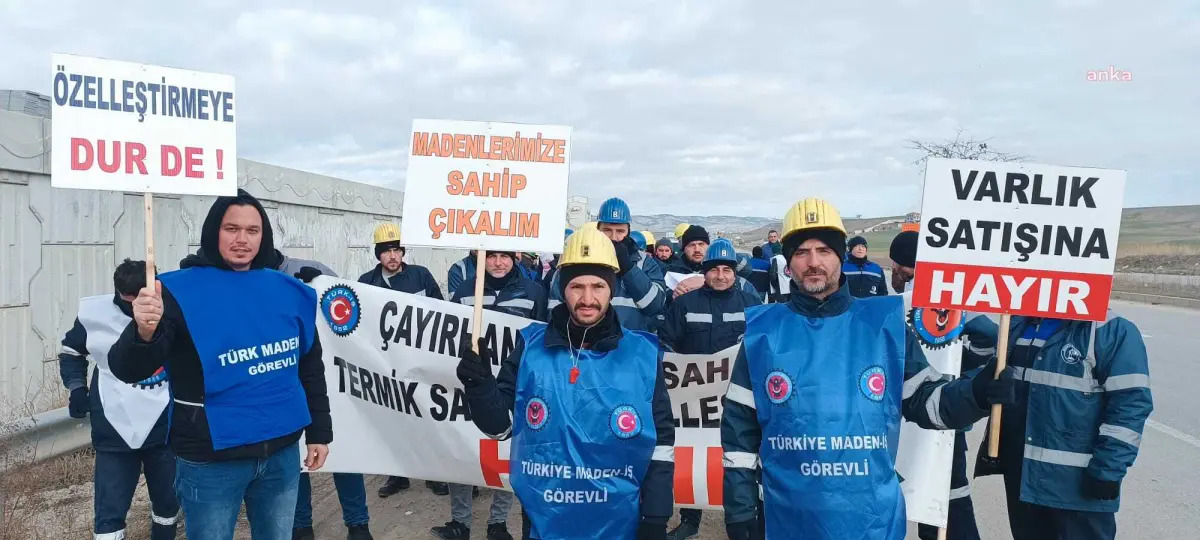 Çayırhan Termik Santrali işçileri özelleştirmeyi engellemek için Ankara’da!