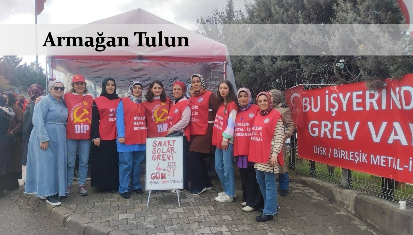 Güneş panellerden değil, grev çadırından yansıyor