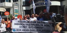 KESK sefalet zammına karşı Türkiye genelinde iş bıraktı