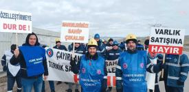 Çayırhan Termik Santrali işçileri özelleştirmeyi engellemek için Ankara’da!