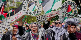 Nekbe Günü'nde Berlin'de binler Filistin halkıyla dayanışma için sokağa çıktı