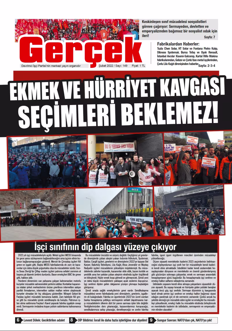 Gerçek Gazetesi Sayı 149 - Şubat 2022 kapağı