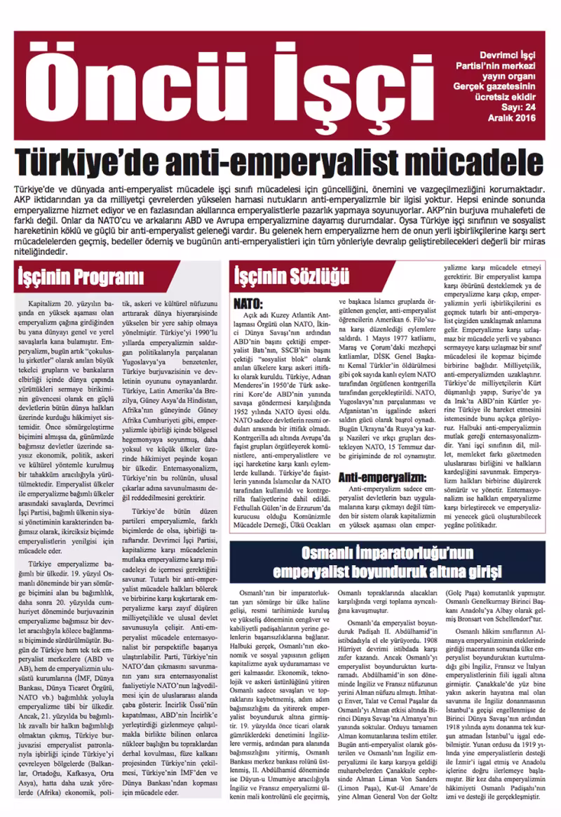 Öncü İşçi 24 kapağı