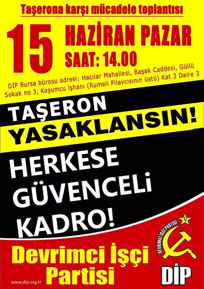Bursa'da "Taşerona Karşı Mücadele" Toplantısı - 15 Haziran Pazar kapağı
