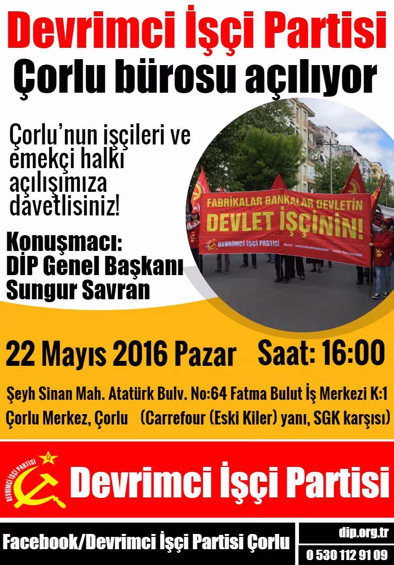DİP Çorlu Bürosu açılıyor kapağı
