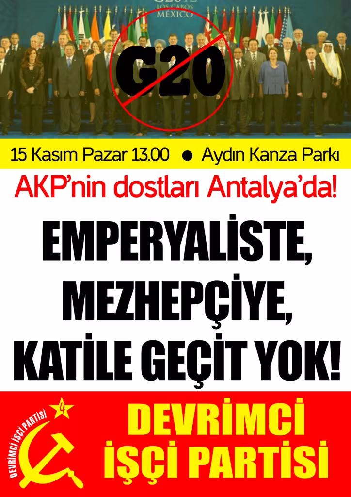 G20 Defol! Emperyaliste, mezhepçiye, katile geçit yok! kapağı
