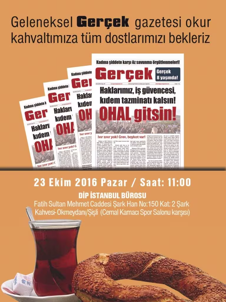 Gerçek Gazetesi kahvaltılı İstanbul okur toplantısı kapağı