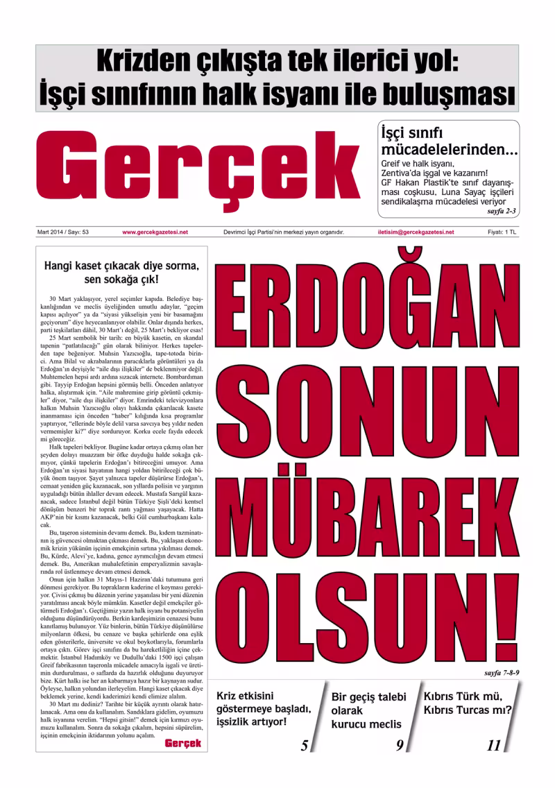 Gerçek Sayı 53 - Mart 2014 kapağı