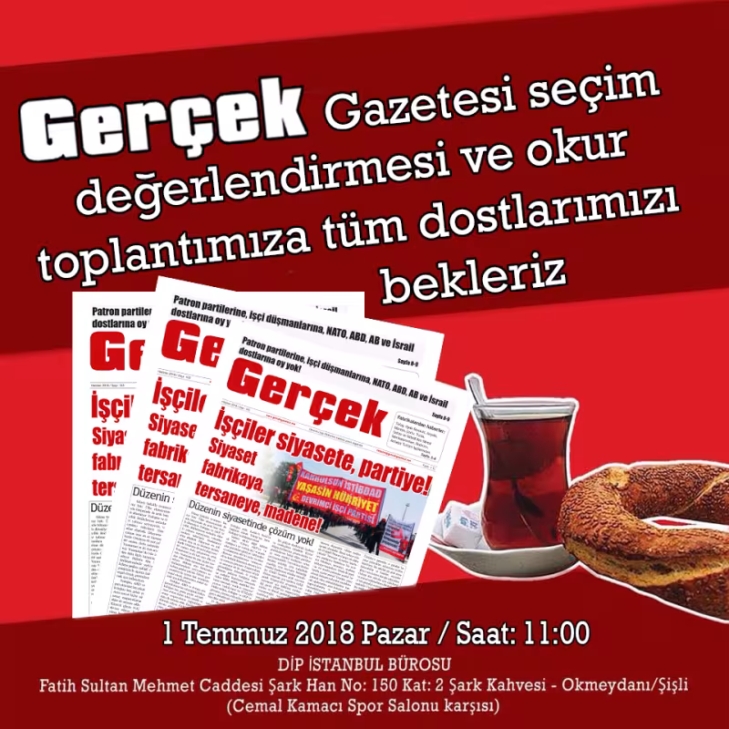 Gerçek gazetesi seçim değerlendirmesi ve okur toplantısı kapağı
