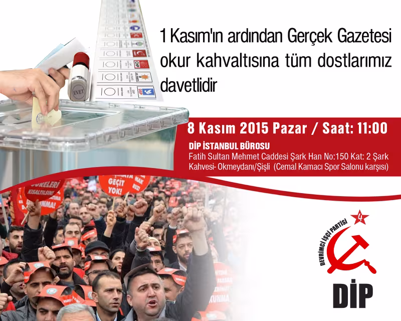 Gerçek Gazetesi Kasım 2015 Okur Kahvaltısı kapağı