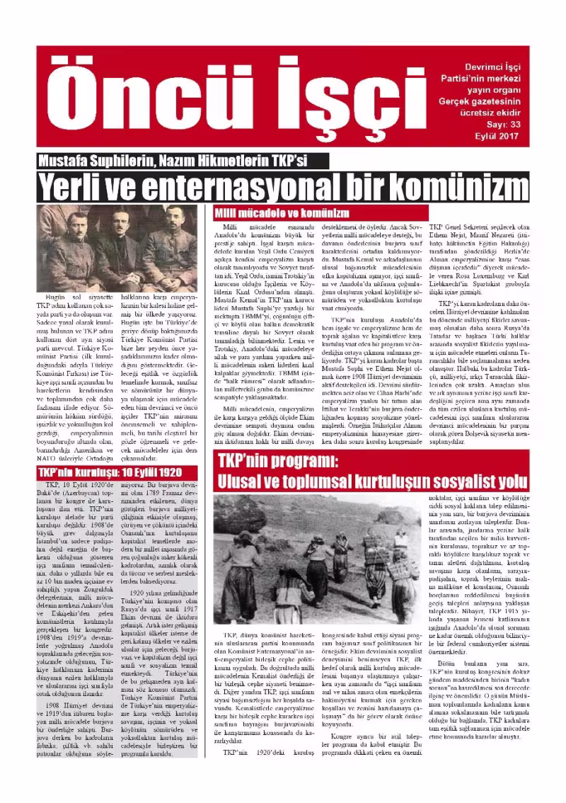 Öncü İşçi 33 kapağı