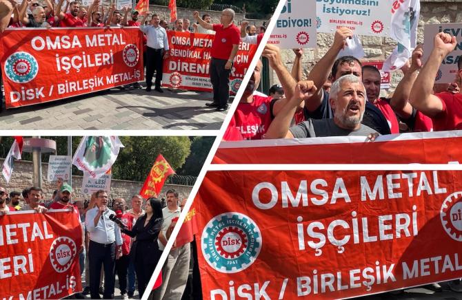 Direnen Omsa işçileri İsveç Başkonsolosluğu önünde iş aş hürriyet için haykırdı!