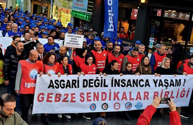 Sefalet dayatmasına karşı Gebze Sendikalar Birliği sokağa indi: Asgari değil insanca yaşam!