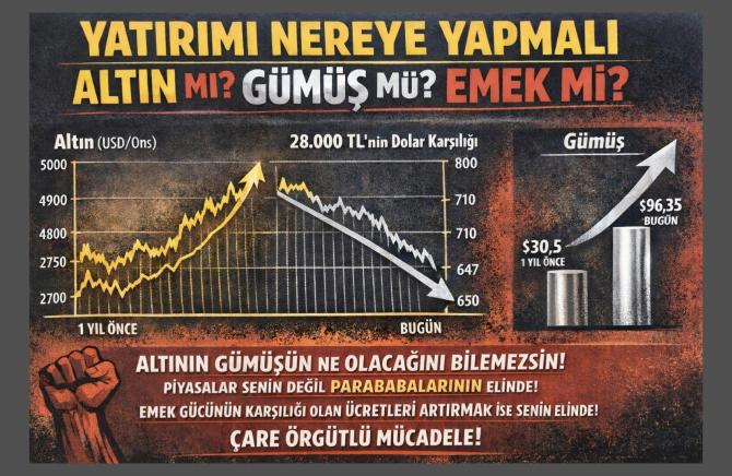 Kriz dönemlerinde altın, gümüş vb. fiyatları artma eğilimi gösterir! Emek ve sermaye arasındaki kavga da öyle! 