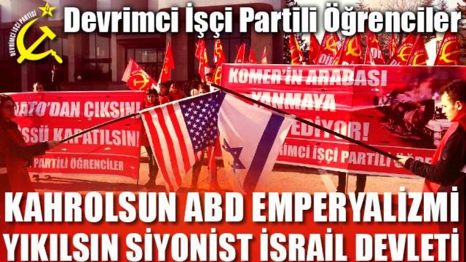 DİP'li Öğrenciler anti-emperyalizm bayrağı