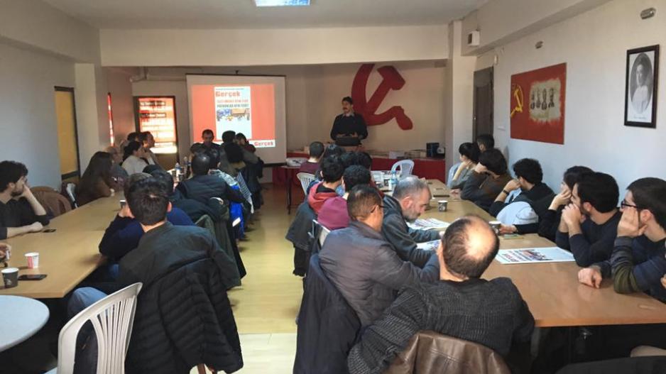 Gerçek gazetesi okur toplantısı: İşçi emekçi aynı yere, patronlar ayrı yere! Gerçek gazetesi okur toplantısı: İşçi emekçi aynı yere, patronlar ayrı yere!