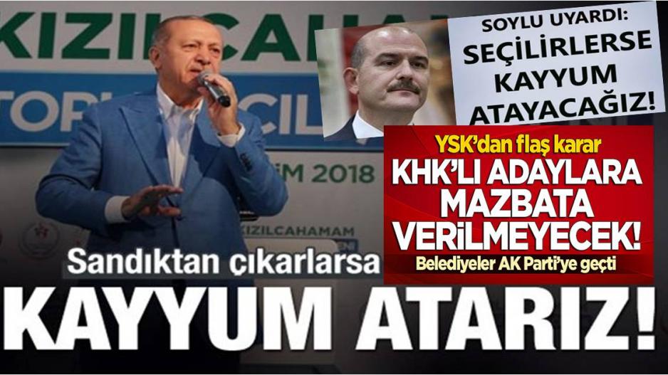 YSK, KHK'lı seçilmiş belediye başkanlarına mazbata vermedi YSK, KHK'lı seçilmiş belediye başkanlarına mazbata vermedi