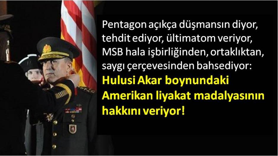 Hulusi Akar Amerikan liyakat madalyasının hakkını verdi Hulusi Akar Amerikan liyakat madalyasının hakkını verdi