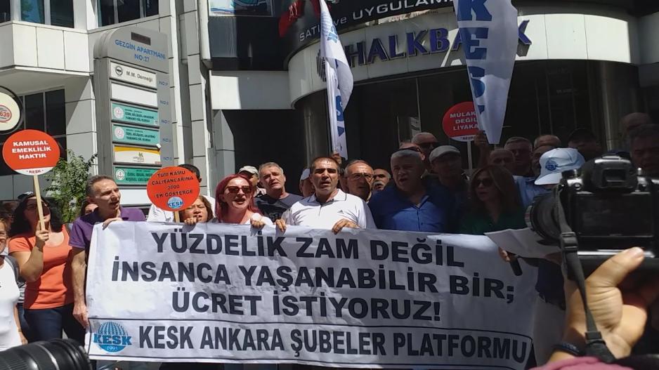 KESK sefalet zammına karşı Türkiye genelinde iş bıraktı