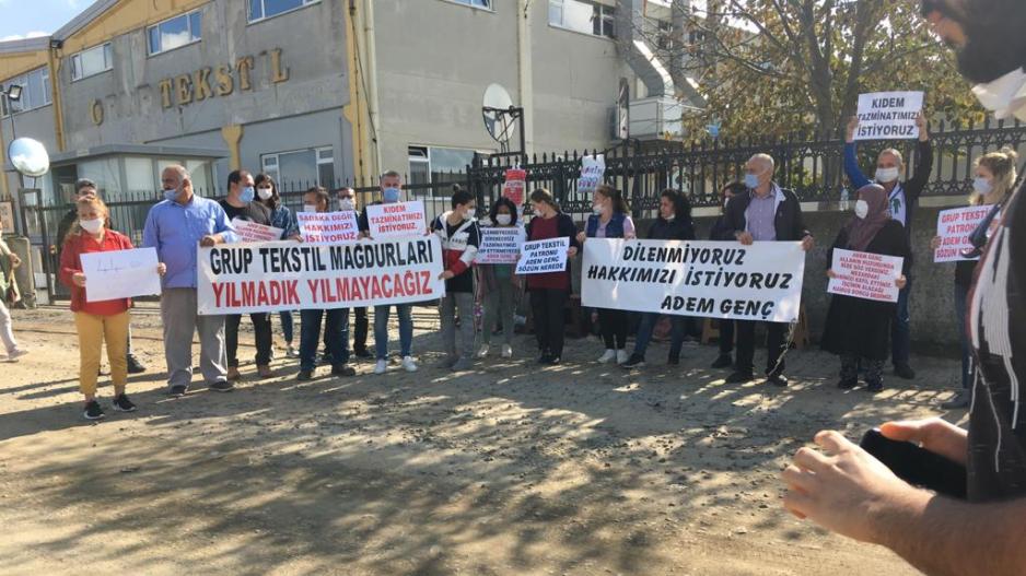 Direnişteki Grup Tekstil İşçileri: Tazminatlarımızı alana kadar direnişe devam edeceğiz!