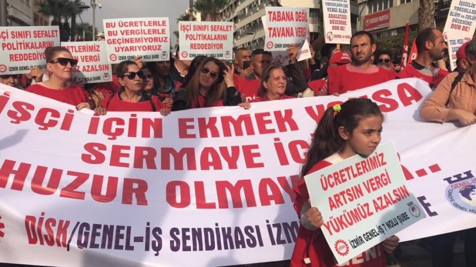 Vergi emekçinin sofrasındaki ekmeği küçültüyor! Toplu sözleşmeleri vergi zulmüne karşı birer mücadele mevzii yapalım! Vergi dilimi sabitlensin!