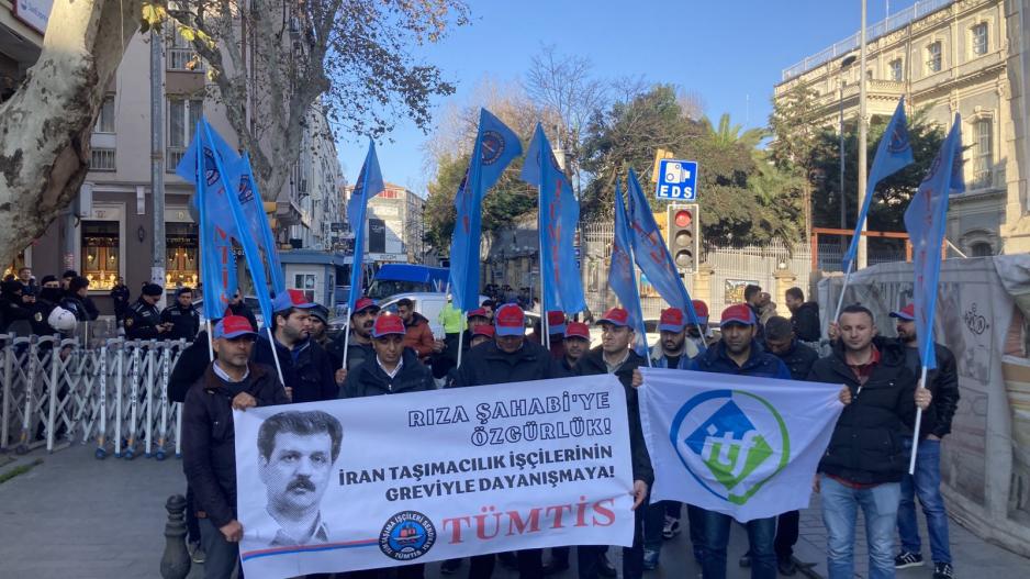 Türkiye taşıma işçilerinden İran’daki sınıf kardeşleri için dayanışma eylemi