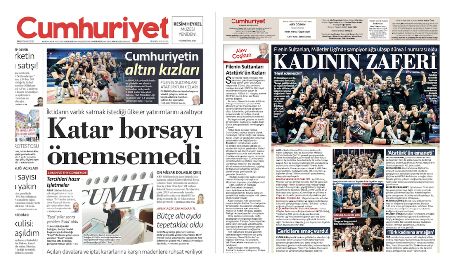 cumhuriyet 18 temmuz 2023 ön ve arka kapak
