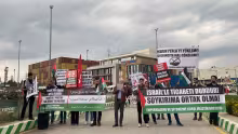 Emperyalizme ve Siyonizme karşı Filistin Dostları Gemlik limanında: Gemileri yükleme! İsrail’le kanlı ticareti durdur!