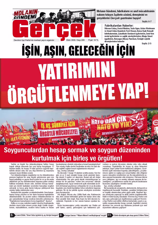 Gerçek Gazetesi Sayı 205 - Ekim 2026